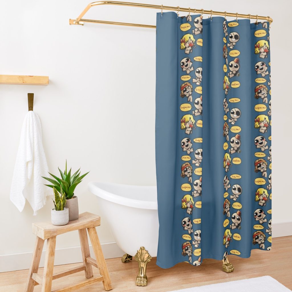 Funny The Binding Of Isaac Design Shower Curtain Official The Binding Of Issac Merch