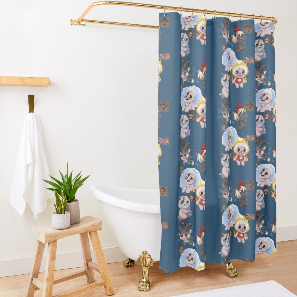 Funny The Binding Of Isaac Design Shower Curtain Official The Binding Of Issac Merch