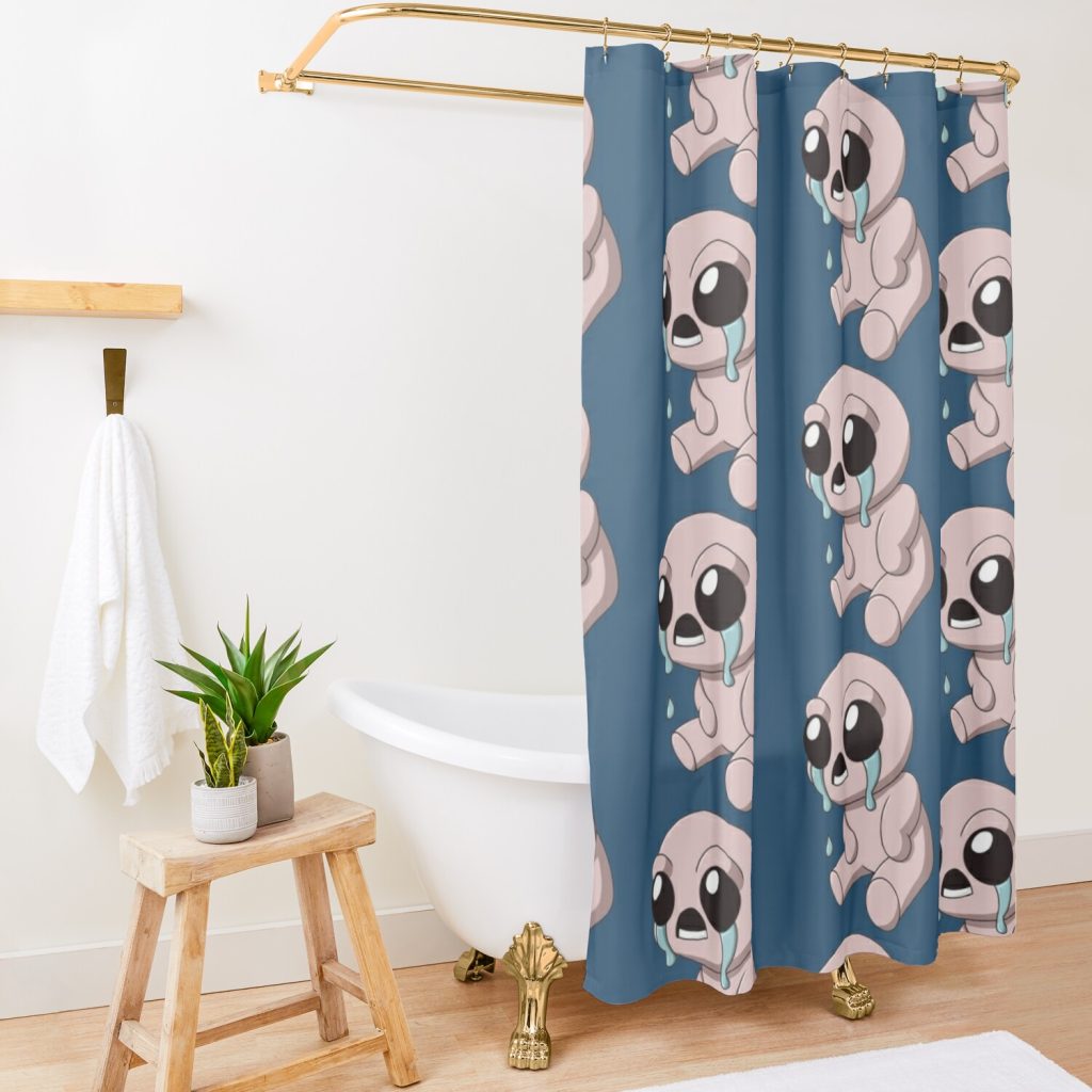 Funny The Binding Of Isaac Design Shower Curtain Official The Binding Of Issac Merch