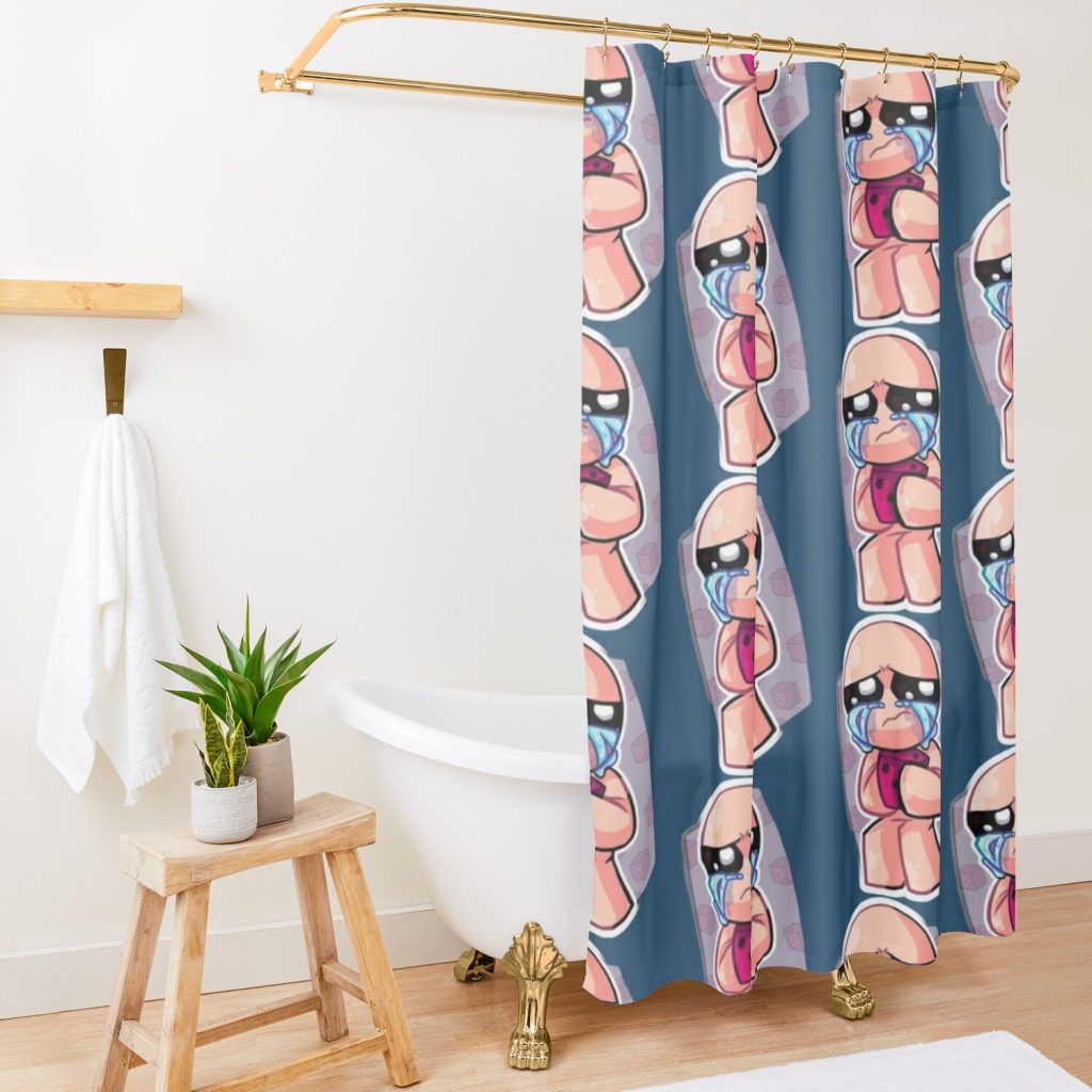 Funny The Binding Of Isaac Design Shower Curtain Official The Binding Of Issac Merch