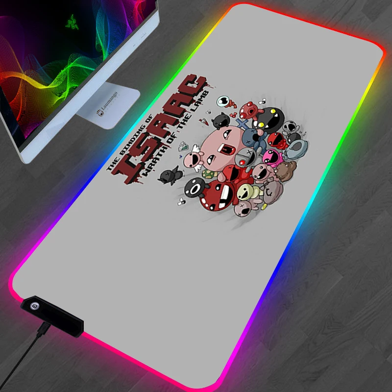 The Binding Of Isaac White Led Mouse Pad